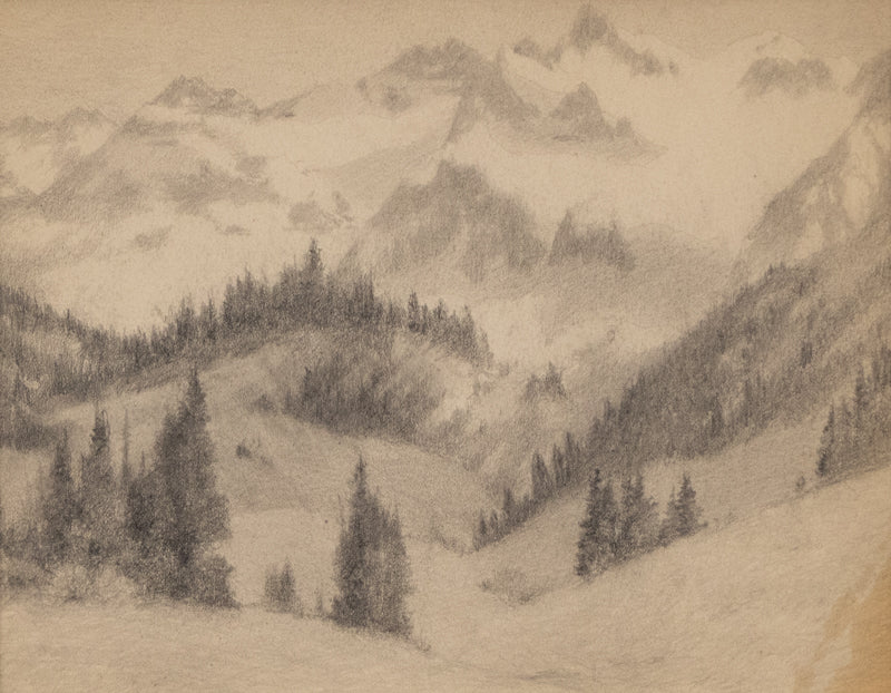 Charles Partridge Adams (1858-1942) artwork for sale. Untitled (Wetterhorn Peak, Colorado. Near Ouray), Graphite Drawing, circa 1910