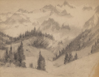 Charles Partridge Adams (1858-1942) artwork for sale. Untitled (Wetterhorn Peak, Colorado. Near Ouray), Graphite Drawing, circa 1910