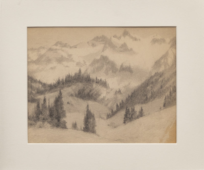 Untitled (Wetterhorn Peak, Colorado. Near Ouray), Graphite Drawing, circa 1910