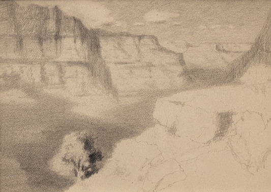 Charles Partridge Adams (1858-1942) artwork for sale. Untitled Canyon Sketch (Possibly Black Canyon, Gunnison, Colorado), Graphite Drawing, circa 1910