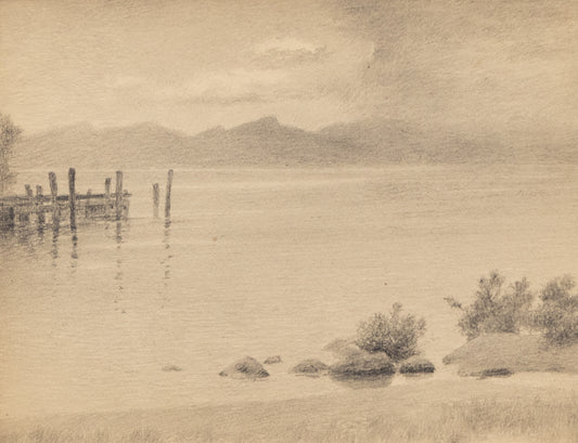 Charles Partridge Adams (1858-1942) artwork for sale. Glenbrook, Nevada, Graphite Drawing, circa 1910