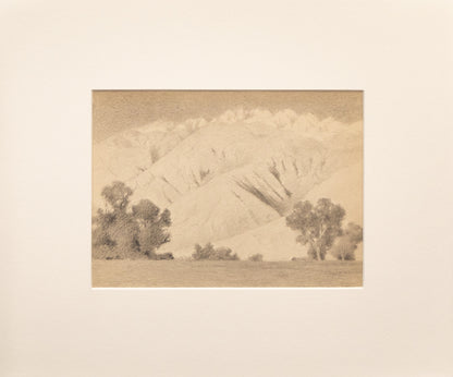 Sunset, Inyo Range (California), Graphite Drawing, circa 1910