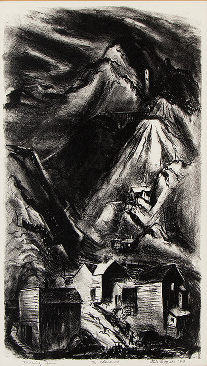 Mining Town, Lithograph Print, 1940