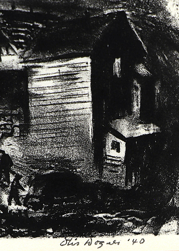 Mining Town, Lithograph Print, 1940