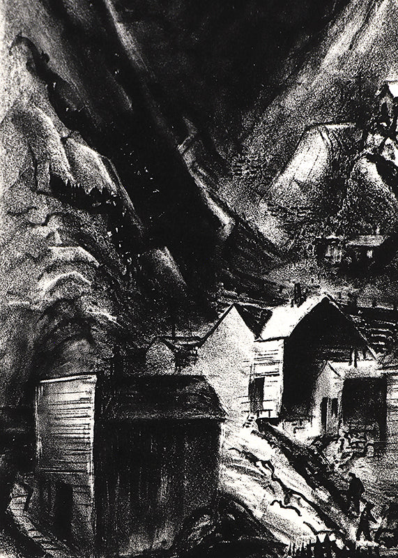 Mining Town, Lithograph Print, 1940