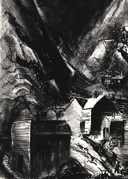 Mining Town, Lithograph Print, 1940