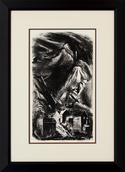 Mining Town, Lithograph Print, 1940