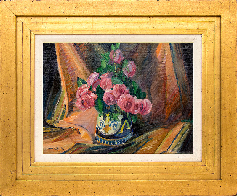 Untitled (Still Life with Pink Roses), Oil Painting