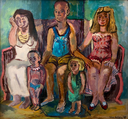 Ortez (Modernist Family Portrait), Gouache Painting, 1947