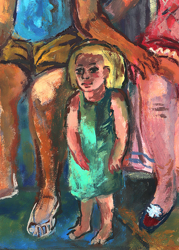 Ortez (Modernist Family Portrait), Gouache Painting, 1947