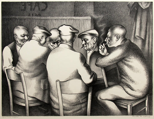 Card Players (16/100), Lithograph Print, circa 1959