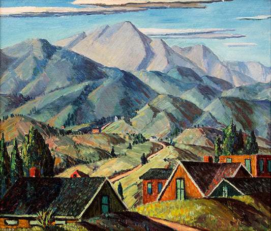 Untitled (Manitou Colorado with Pikes Peak View), Oil Painting, circa 1928-1929