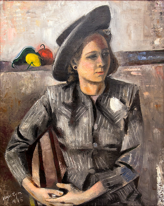 Untitled (Portrait of Bessy Lyon, Artist Wife), Oil Painting, 1945