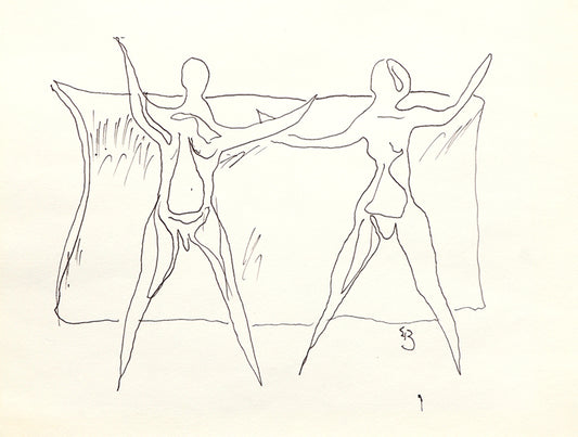 Untitled (Two Figures), Pen Drawing