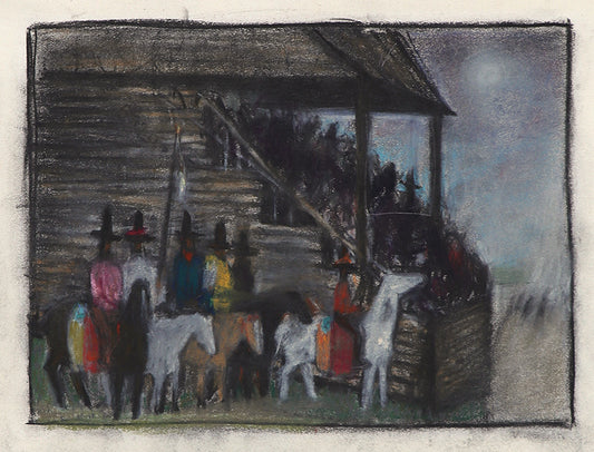 Verona Burkhard (1910-2004) artwork for sale. Untitled (Rodeo Sketch for Mural), Pastel Drawing