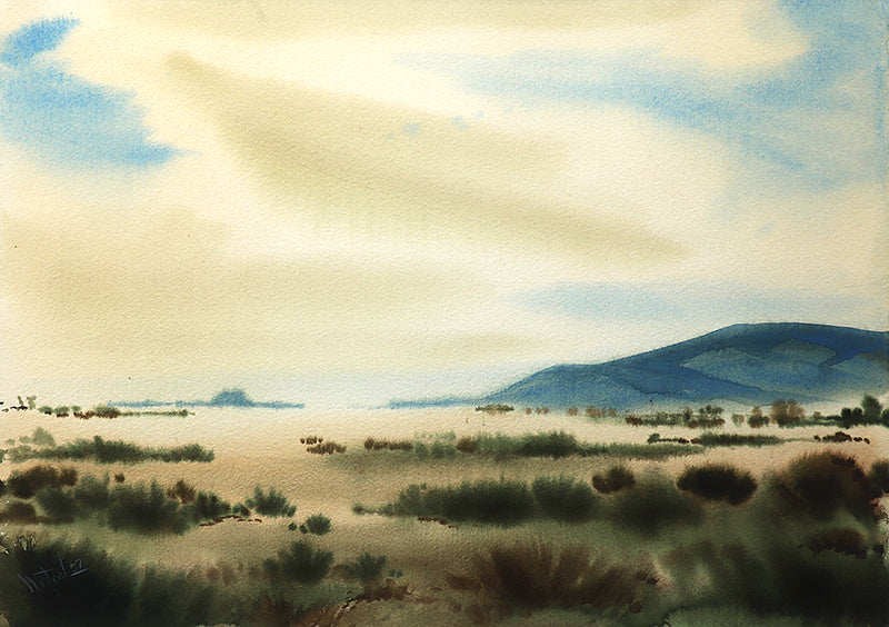 Silent Desert, Watercolor Painting, 1957