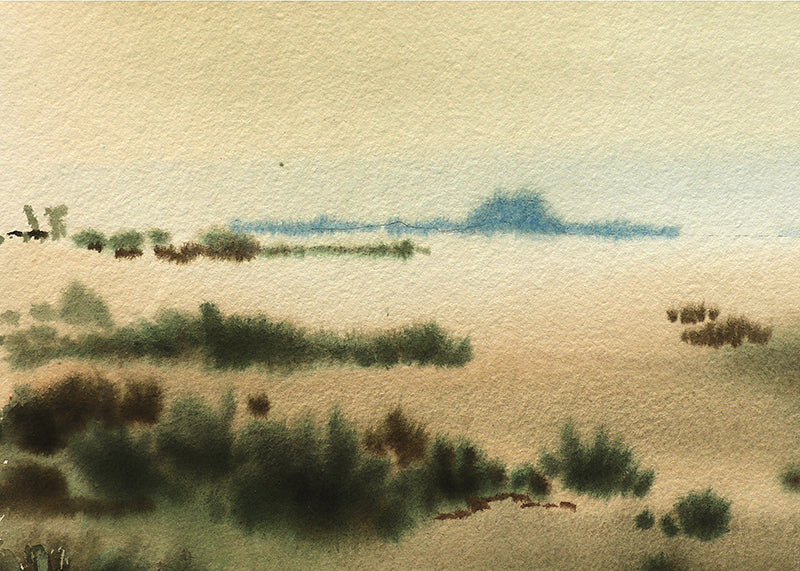 Silent Desert, Watercolor Painting, 1957