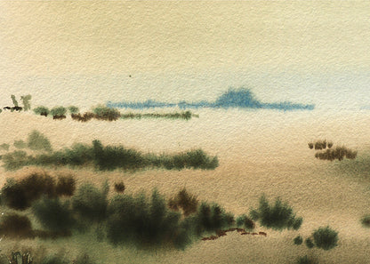 Silent Desert, Watercolor Painting, 1957