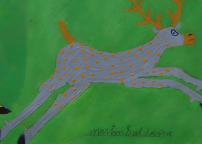 Indian Girl with Deer, Oil Painting, 1953-1965