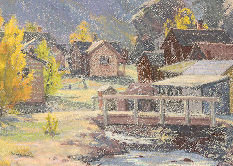 Silver Plume, Colorado, Pastel Drawing, circa 1930-1950