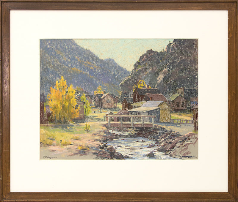 Silver Plume, Colorado, Pastel Drawing, circa 1930-1950