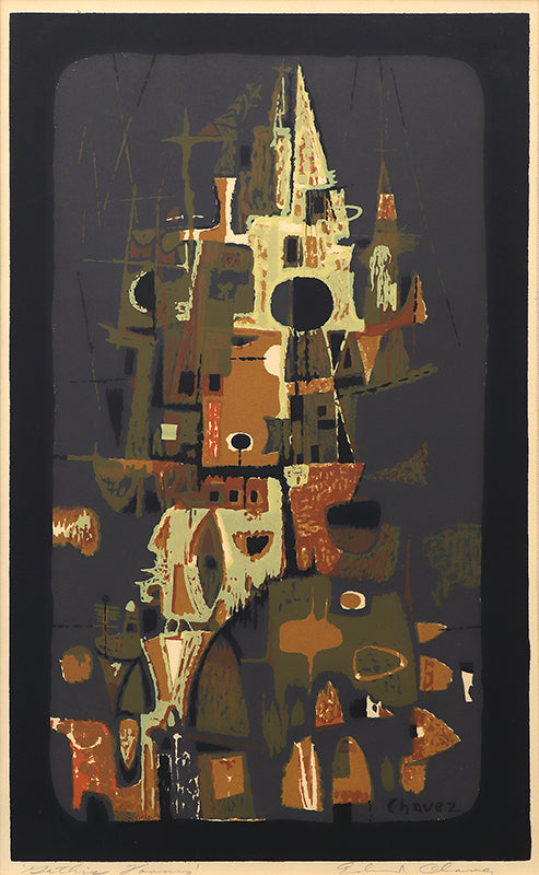 Gothic Towers, Silkscreen Print, circa 1955