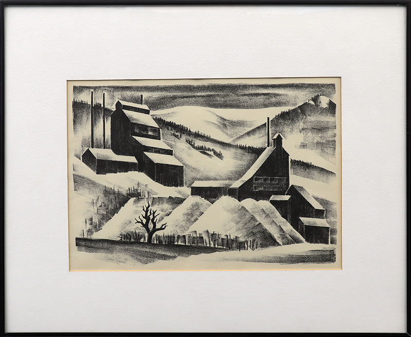 Mine Near Continental Divide, Lithograph Print, 1933