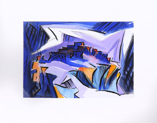 Walpi #5 (Hopi Village on First Mesa, Arizona), Mixed Media Painting, 2002