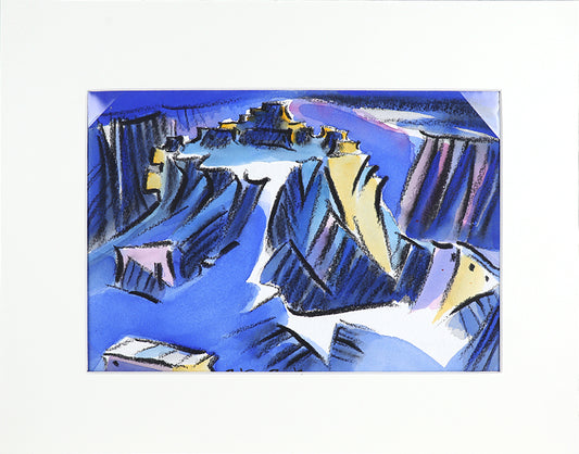 Walpi #7 (Hopi Village on First Mesa, Arizona), Mixed Media Painting, 2002