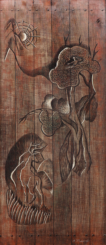 The Carved Door, Tempera Painting, mid 20th century