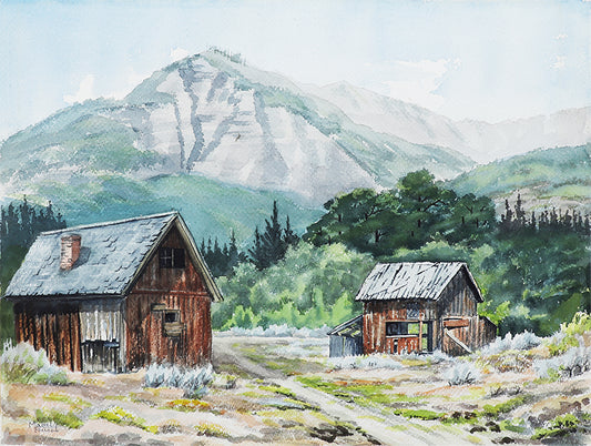 The Aged and the Ageless (Mountain Landscape), Watercolor Painting, mid 20th century