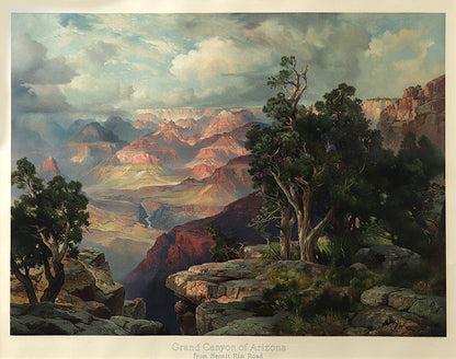 Grand Canyon of Arizona from Hermit Rim, Chromolithograph Print, 1912