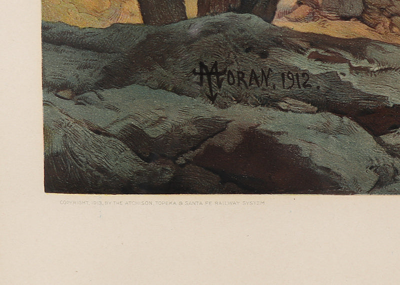 Grand Canyon of Arizona from Hermit Rim, Chromolithograph Print, 1912