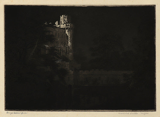 Warwick Castle, Night (England), Etching Print, circa 1905