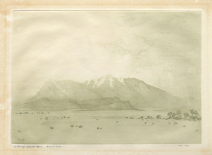 San Francisco Mountains, Arizona (Desert Set), Etching Print, circa 1921