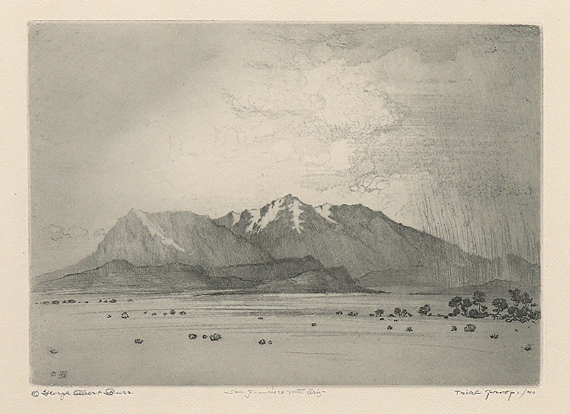 San Francisco Mountains, Arizona (Desert Set), Etching Print, circa 1921