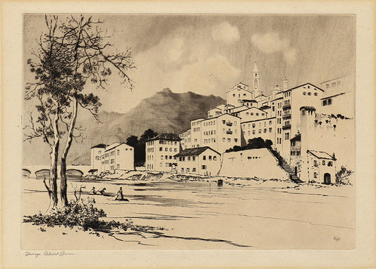 Ventimiglia, Italy, Etching Print, circa 1905