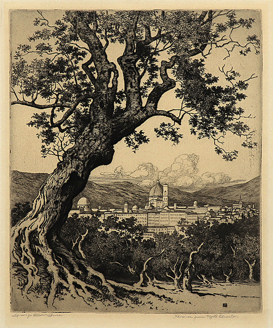 Florence from Monte Oliveto (Italy), Etching Print, circa 1915