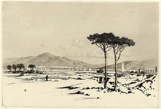 From Via Appia (Appian Way, Rome, Italy), Etching Print, circa 1905