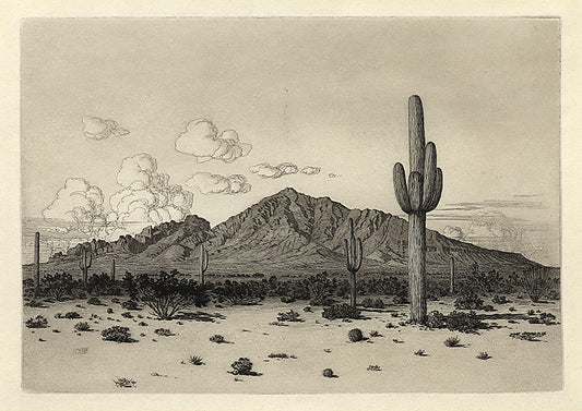 Camelback Mountain, Phoenix (Arizona), Etching Print, circa 1925