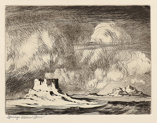 Arizona Storm, Etching Print, circa 1925