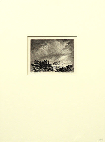 Storm in Painted Desert, Arizona, Etching Print, circa 1925