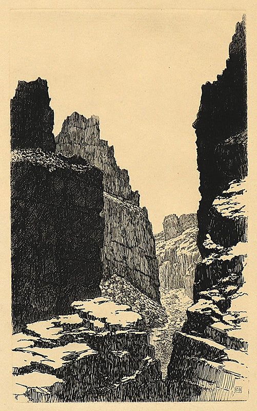 Fish Creek, Apache Trail (Arizona), Etching Print, circa 1925