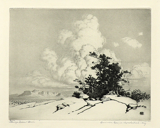 Summer Cloud, Apache Trail, Arizona, Etching Print, circa 1925