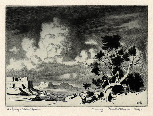 Evening, Painted Desert, Arizona, Etching Print, circa 1925