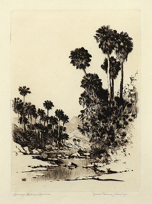 Palm Canyon Near Palm Springs (Desert Set), Etching Print, circa 1921