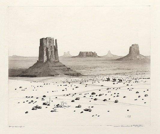 Desert Monuments, Arizona, Etching Print, circa 1925