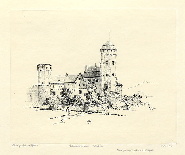 Oberlahnstein, Rhine (Germany), Etching Print, circa 1905