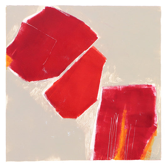 Untitled (Abstract Red and Beige), Monotype Print