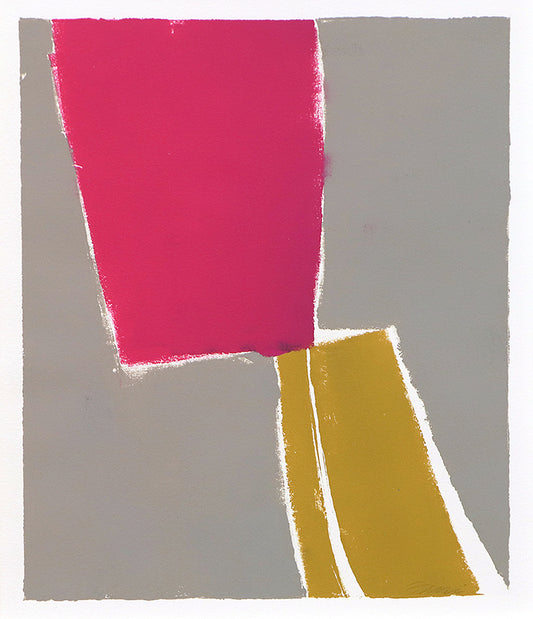 Untitled (Abstract Pink, Grey, and Yellow), Monotype Print, circa 1990 - 2005